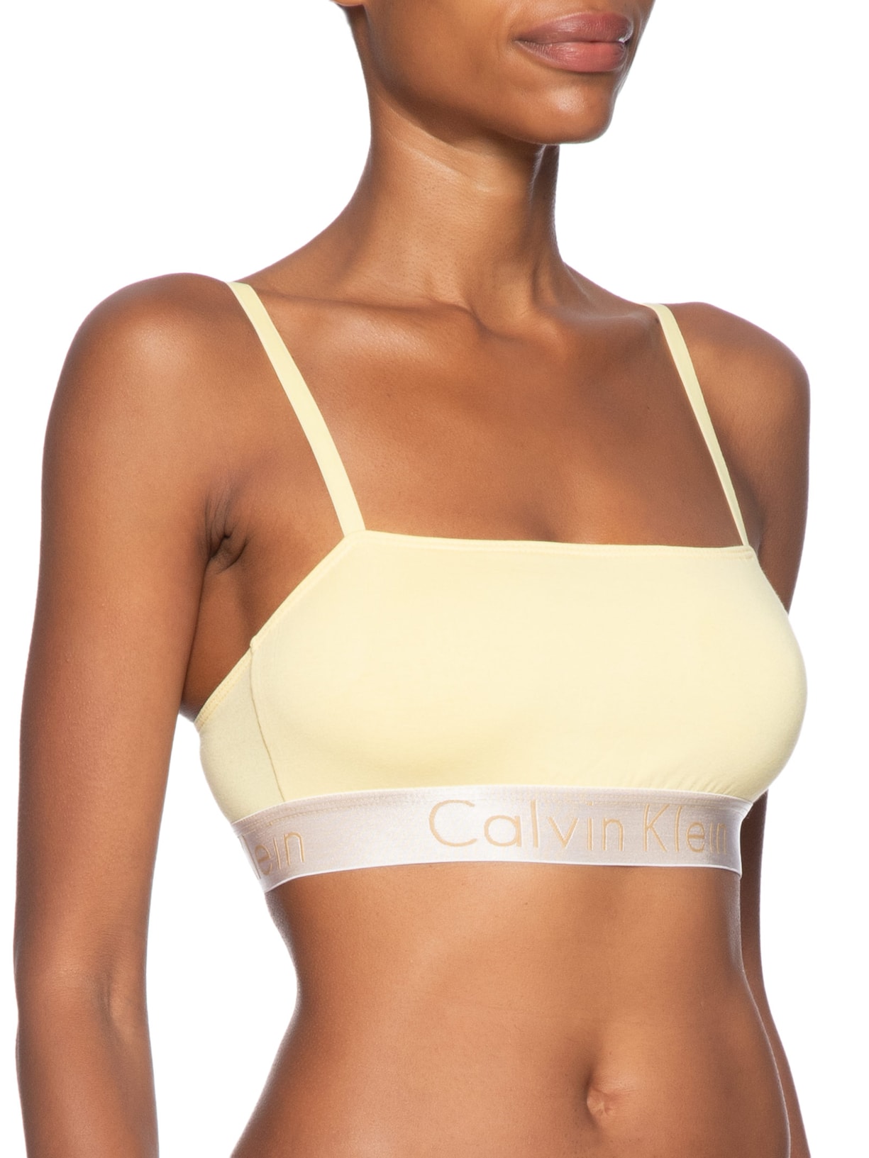 Top Faixa Alças Cotton Reveillon Amarelo Calvin Klein Underwear
