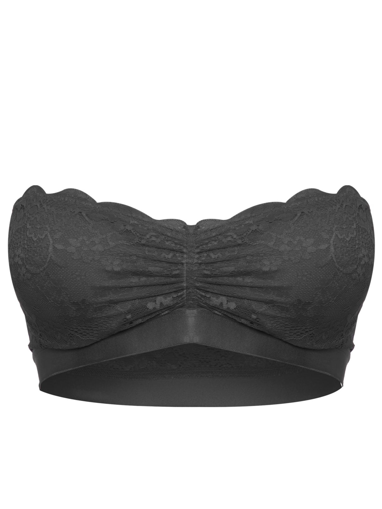 Top Faixa Com Bojo Renda Basic Me - Preto