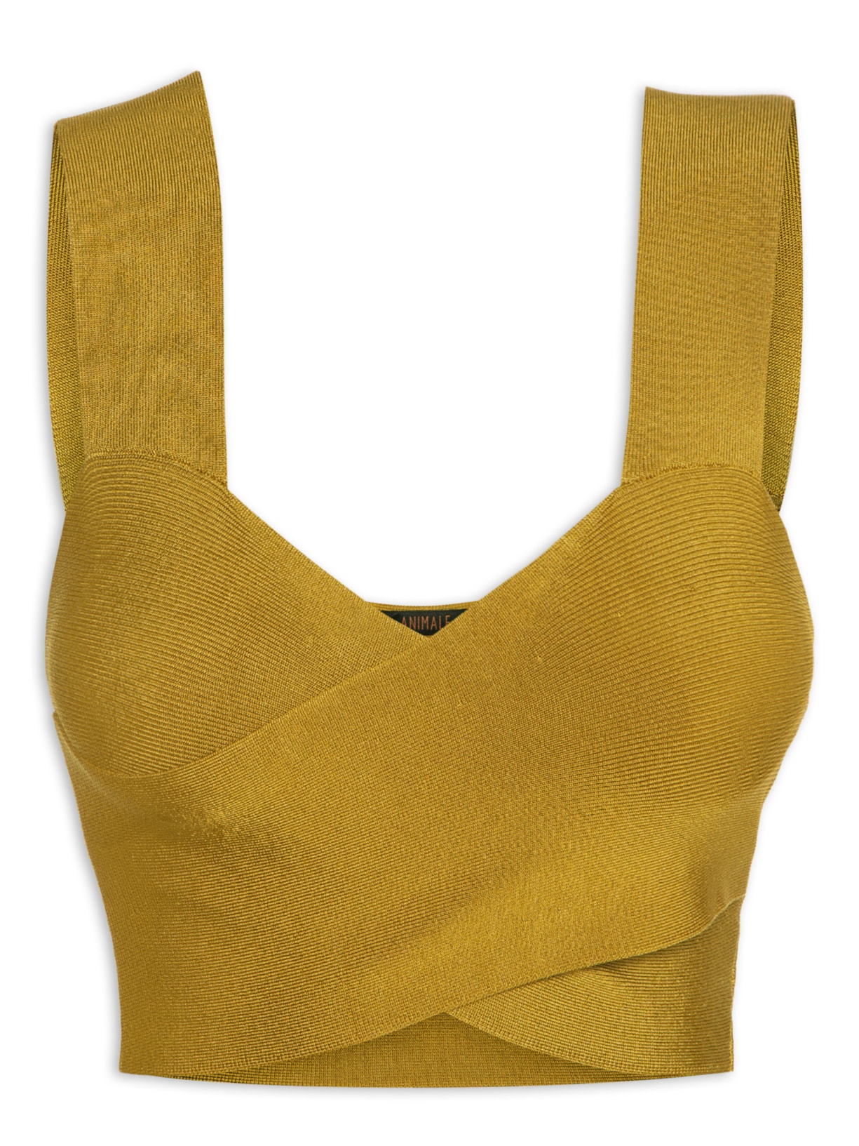 Top Faixa Torcido Tricot - Amarelo
