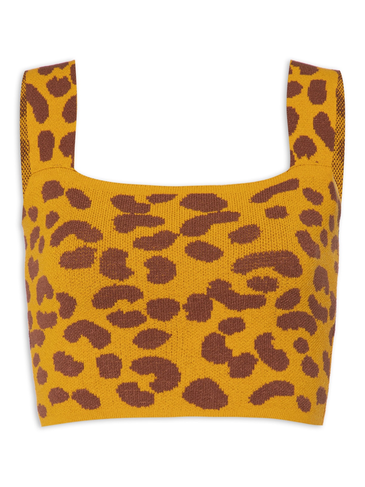 Top Faixa Tricot Oncinha Lagosta - Animal Print