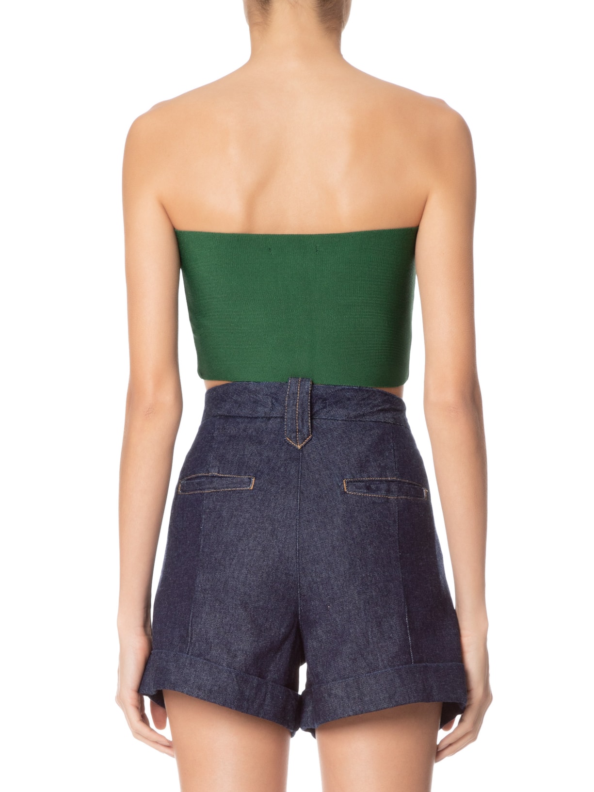 Top Faixa Tricot Verde Animale