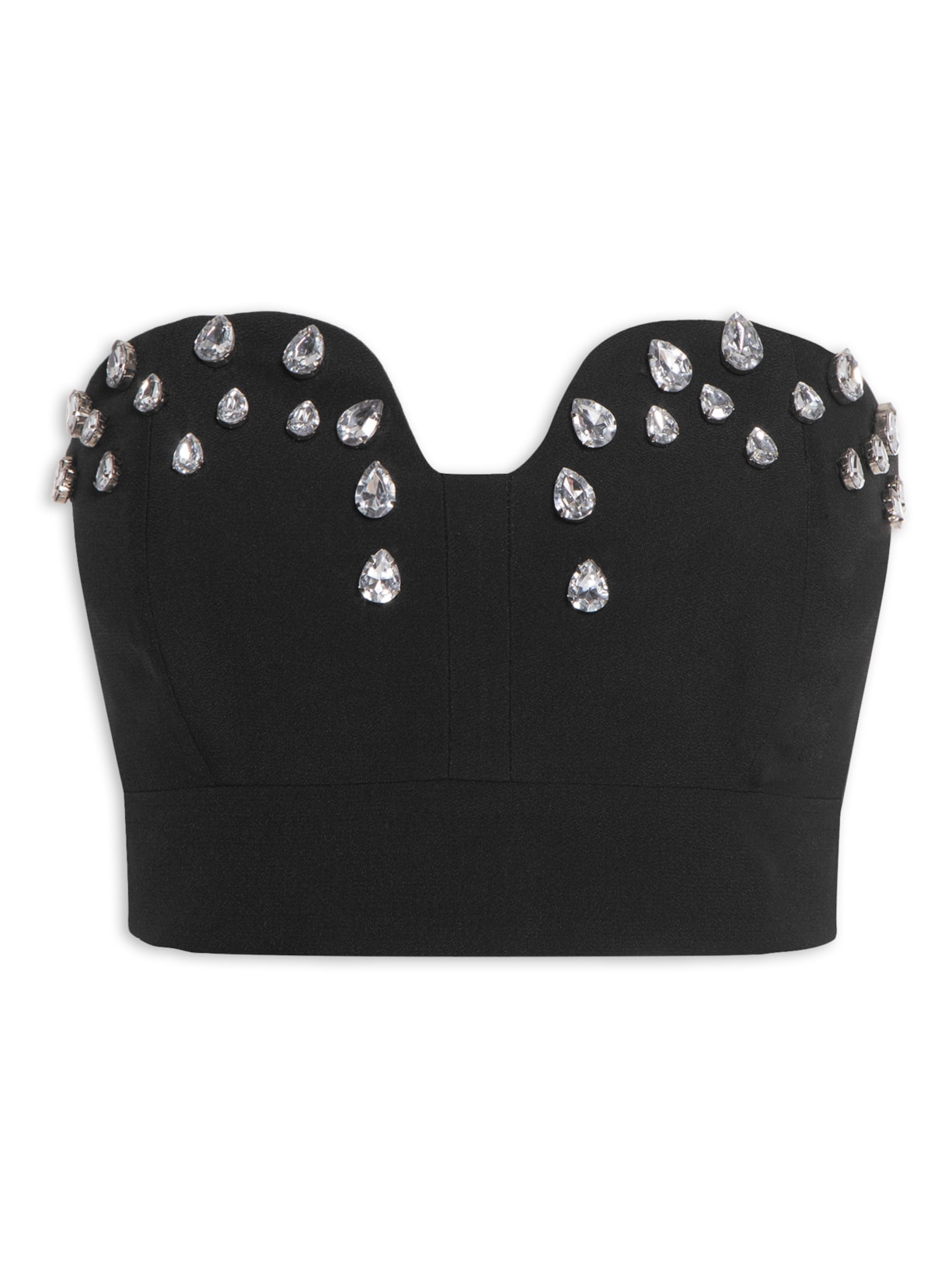 Top Feminino Alana Cristais - Preto