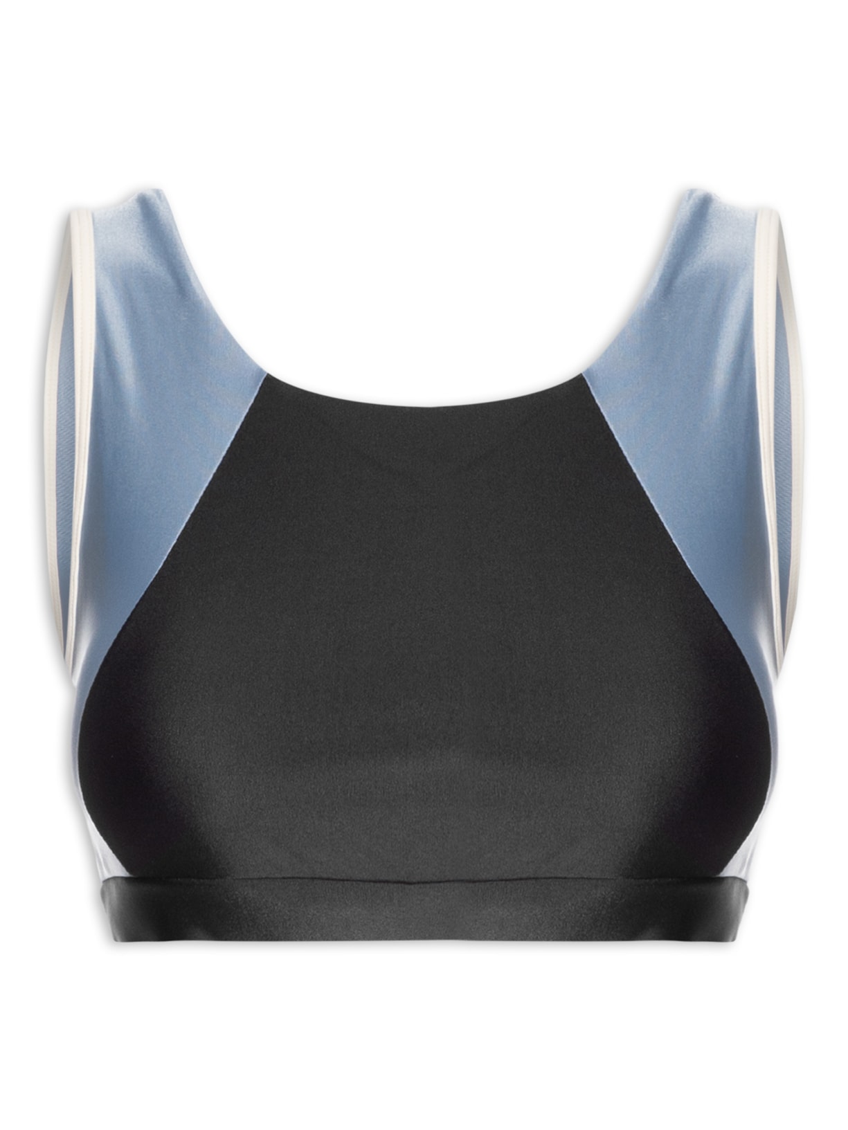 Top Feminino Alça Cruzada Liso Preto Body For Sure