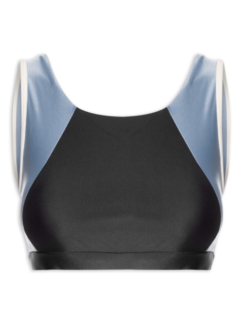 Top Feminino Alça Cruzada Liso - Preto