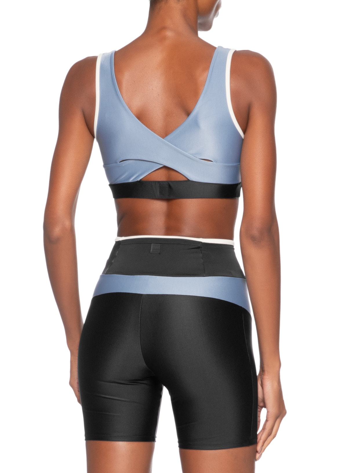 Top Feminino Alça Cruzada Liso Preto Body For Sure