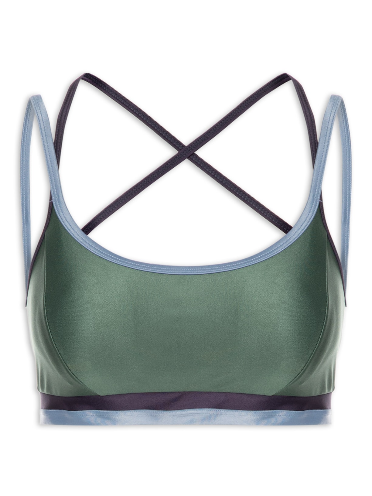 Top Feminino Alça Cruzada Liso - Verde