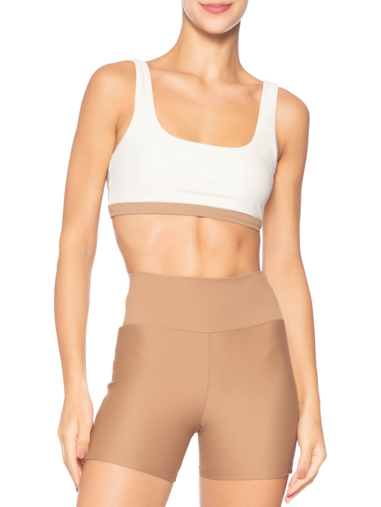 Top Feminino Alça Reta Liso Branco Body For Sure