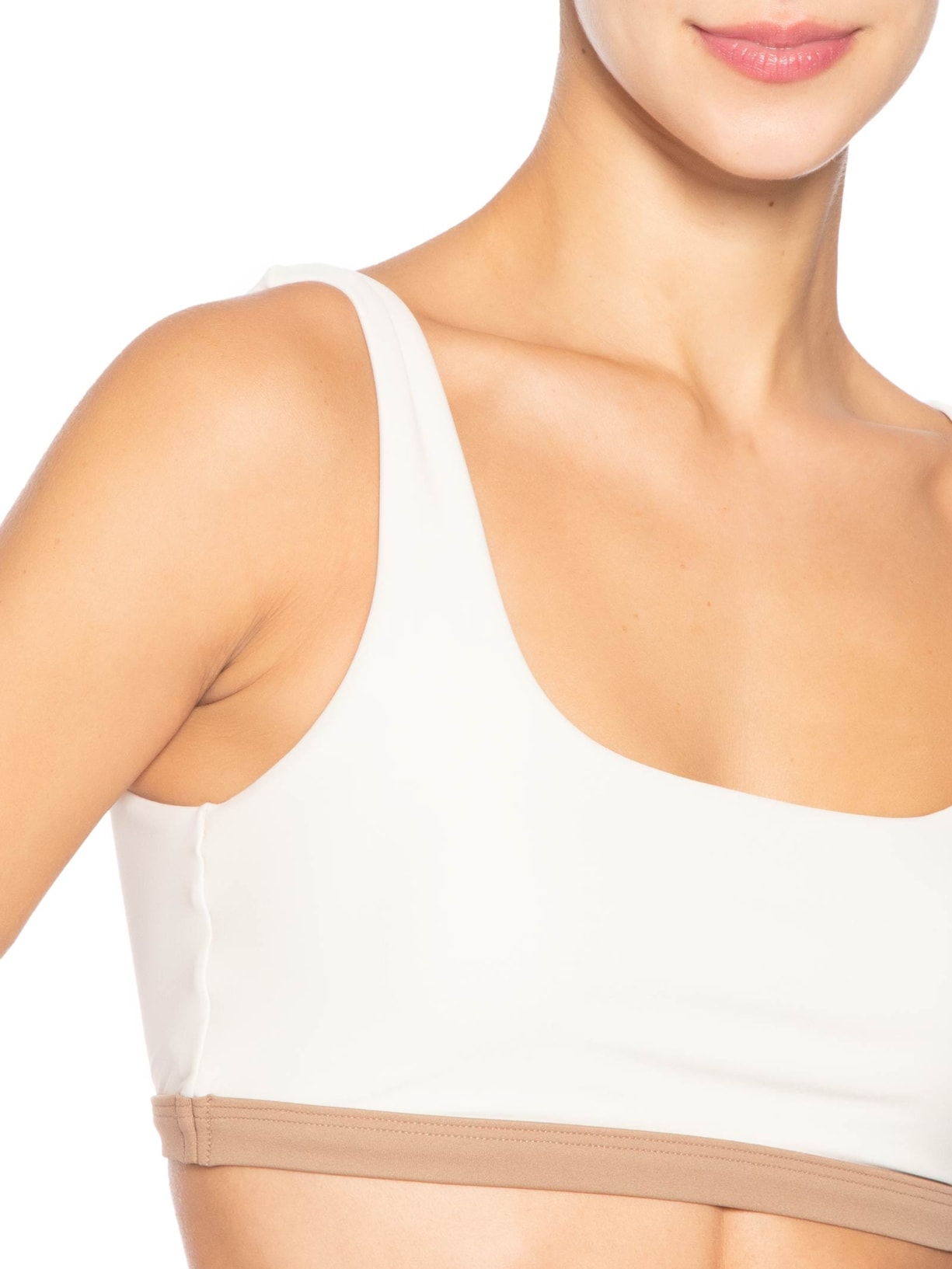 Top Feminino Alça Reta Liso Branco Body For Sure