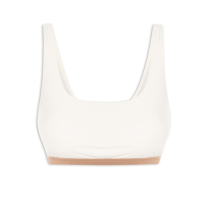 Top Feminino Alça Reta Liso - Branco