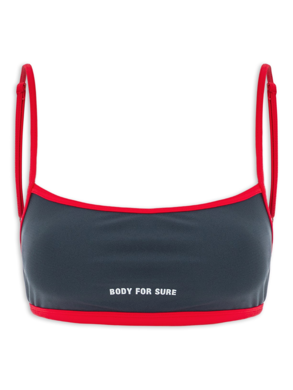 Top Feminino Alça Reta Liso Cinza Body For Sure