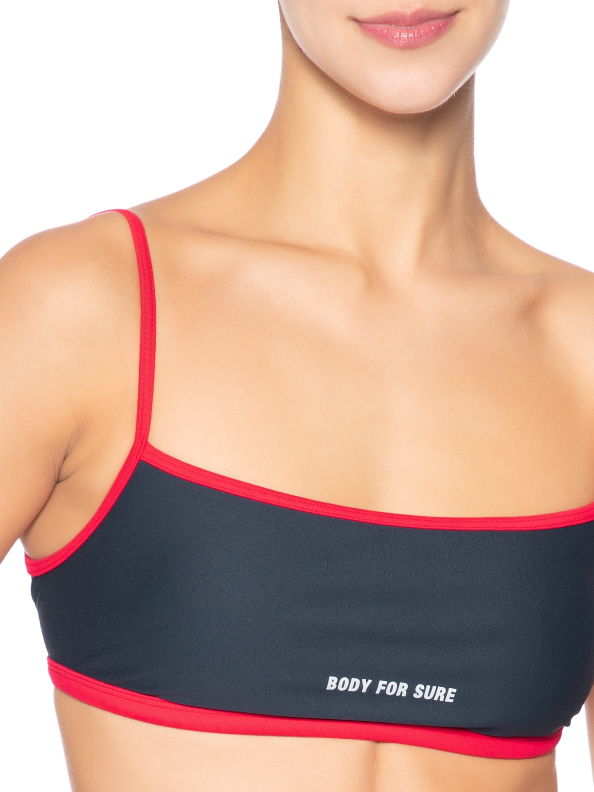 Top Feminino Alça Reta Liso Cinza Body For Sure