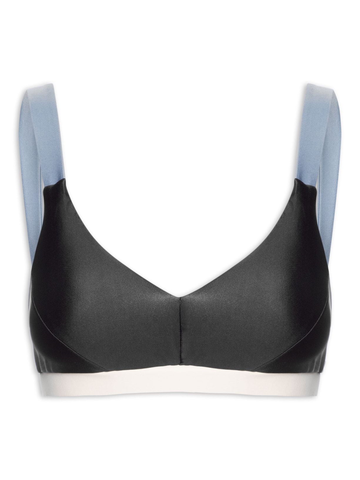 Top Feminino Alça Reta Liso - Preto