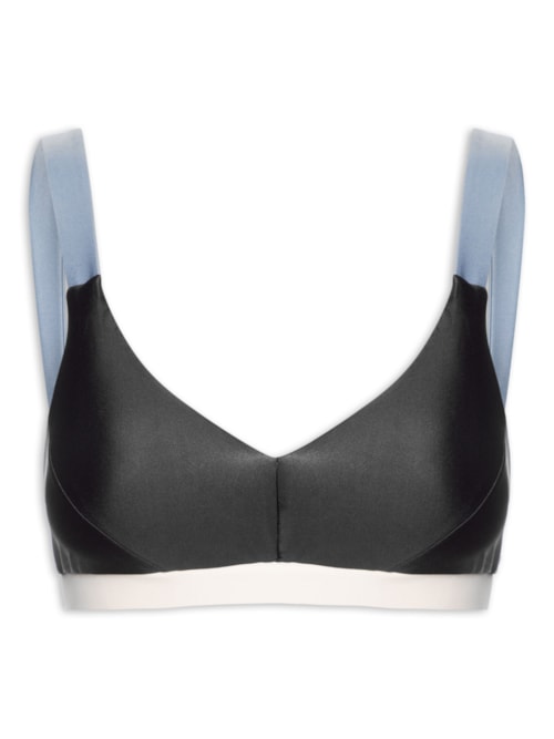 Top Feminino Alça Reta Liso - Preto