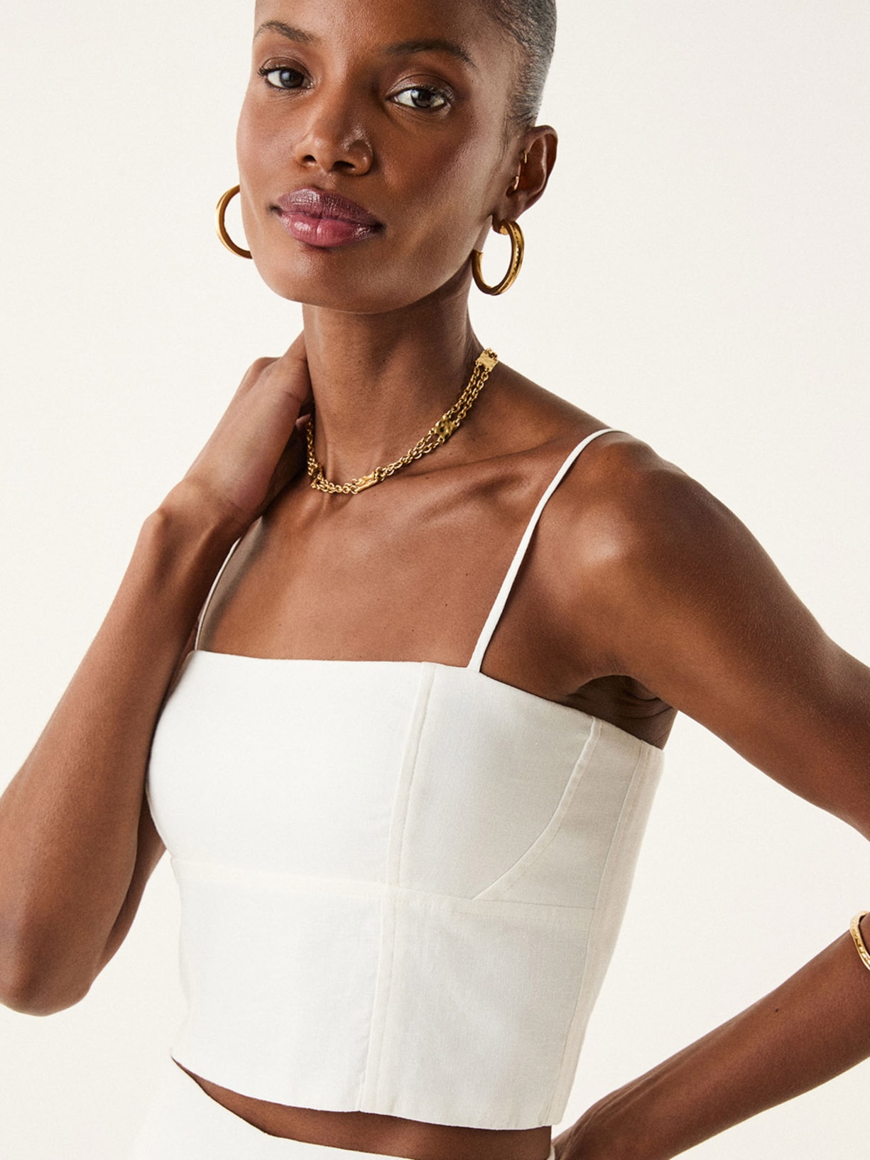 Top Feminino Anika Branco Vix