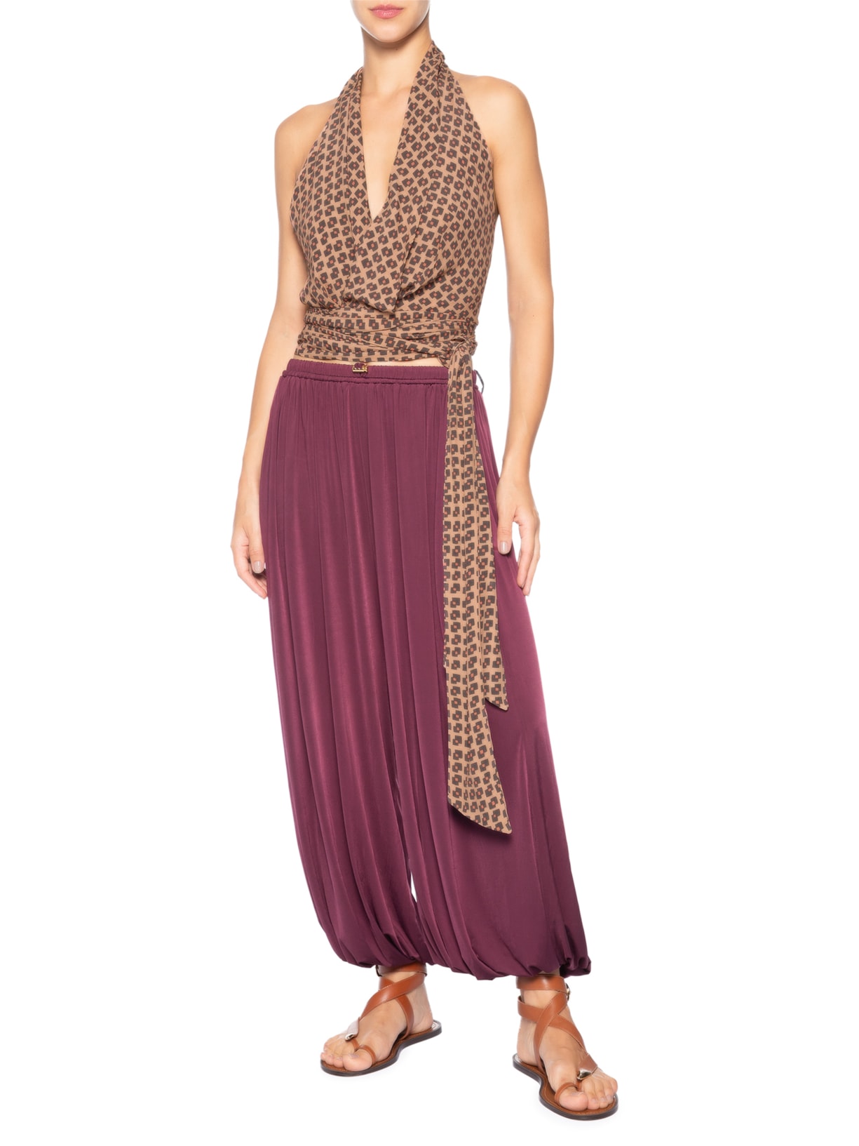 Top Feminino Cachecouer Geo Flow Bronze Rosa Animale