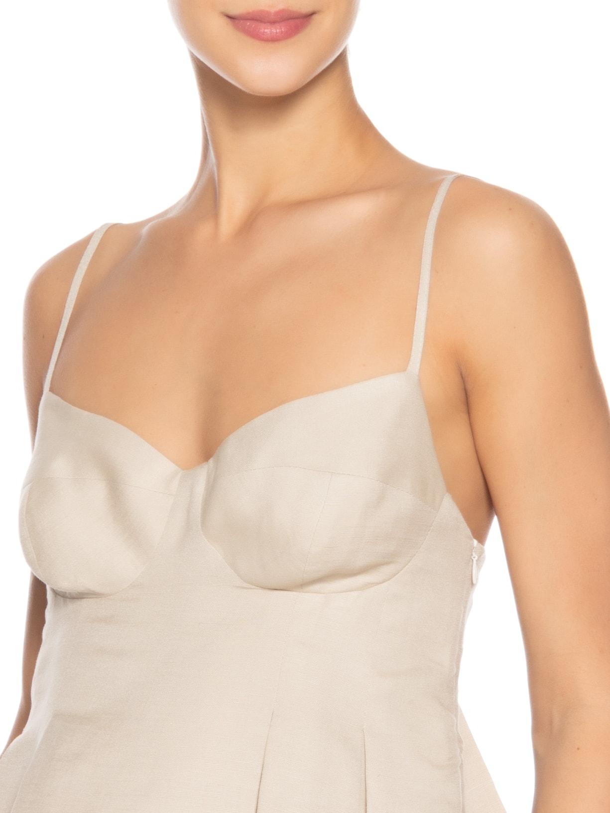 Top Feminino Com Linho Chino Bege Animale