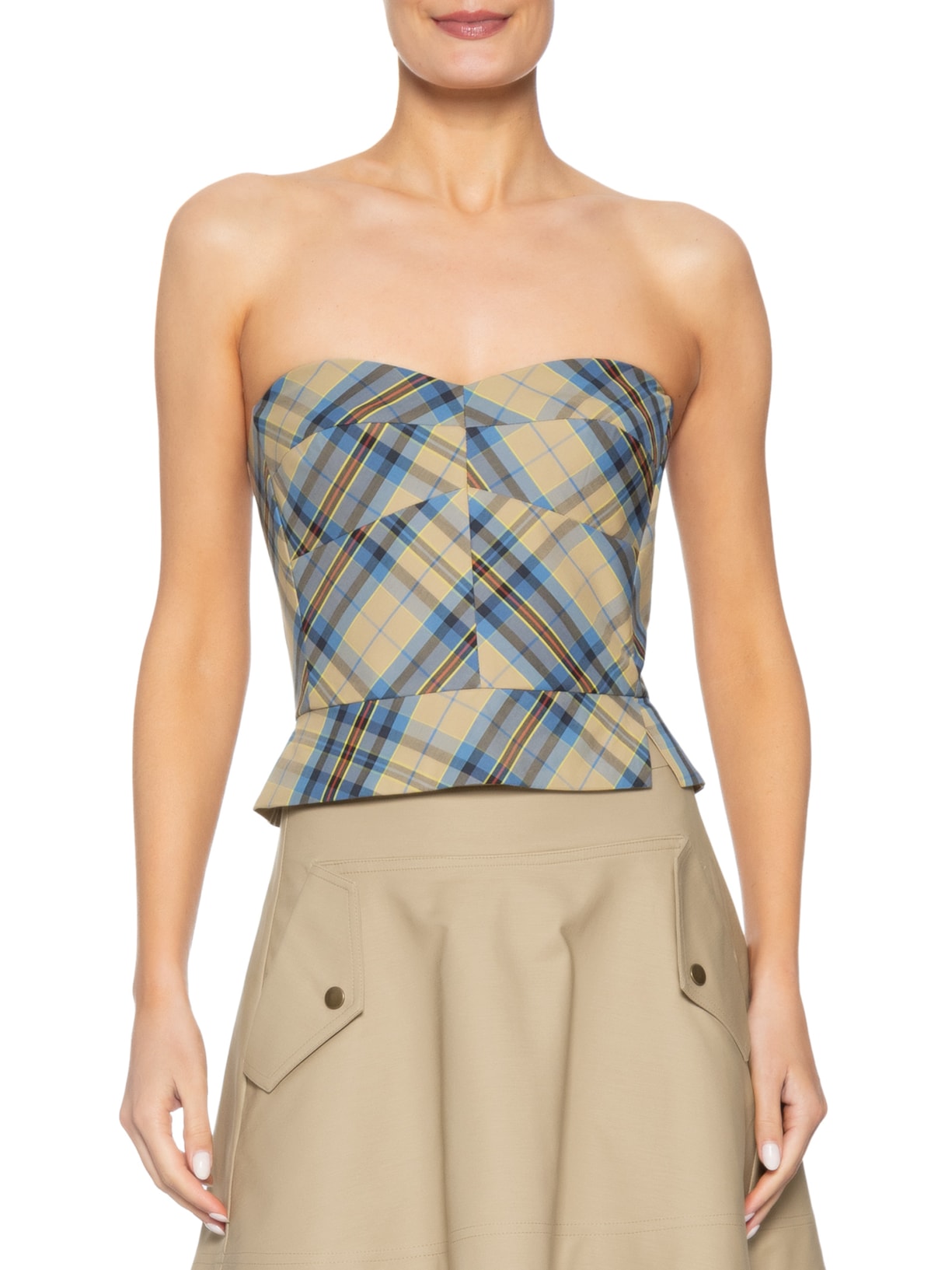 Top Feminino Corselet Basque Curta Bege Andrea Marques