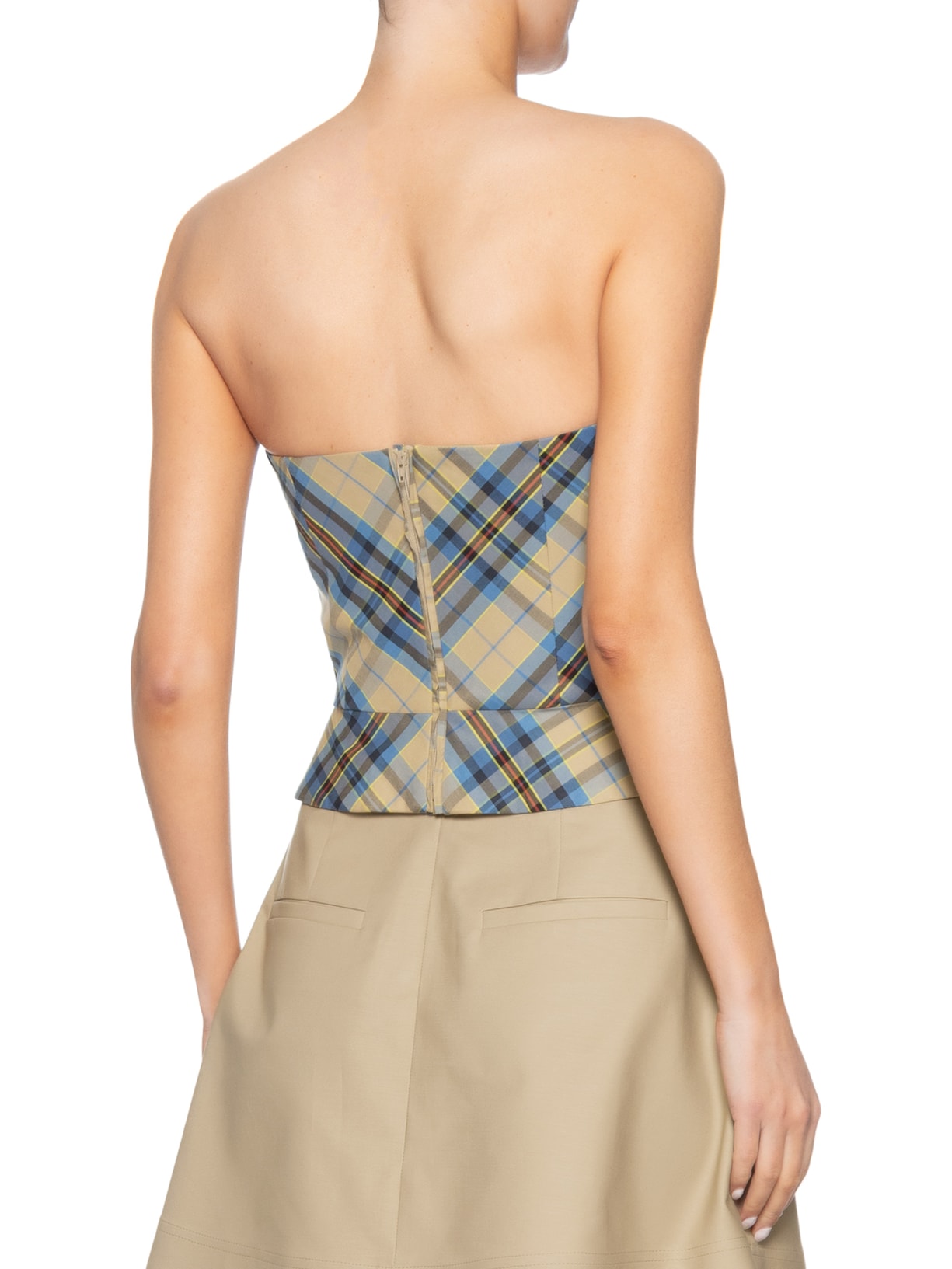 Top Feminino Corselet Basque Curta Bege Andrea Marques