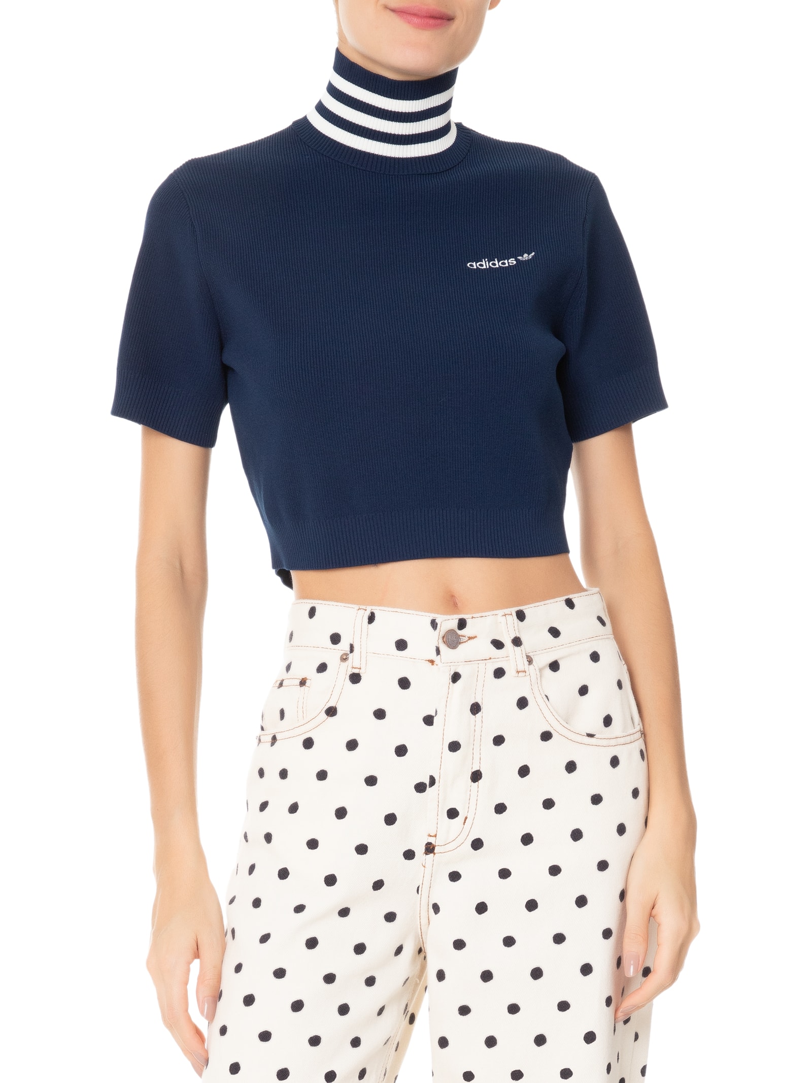★ adidas★ Crop turtleneck JC7680 CLOTHING - Cropped Turtleneck - Blue | adidas Oman