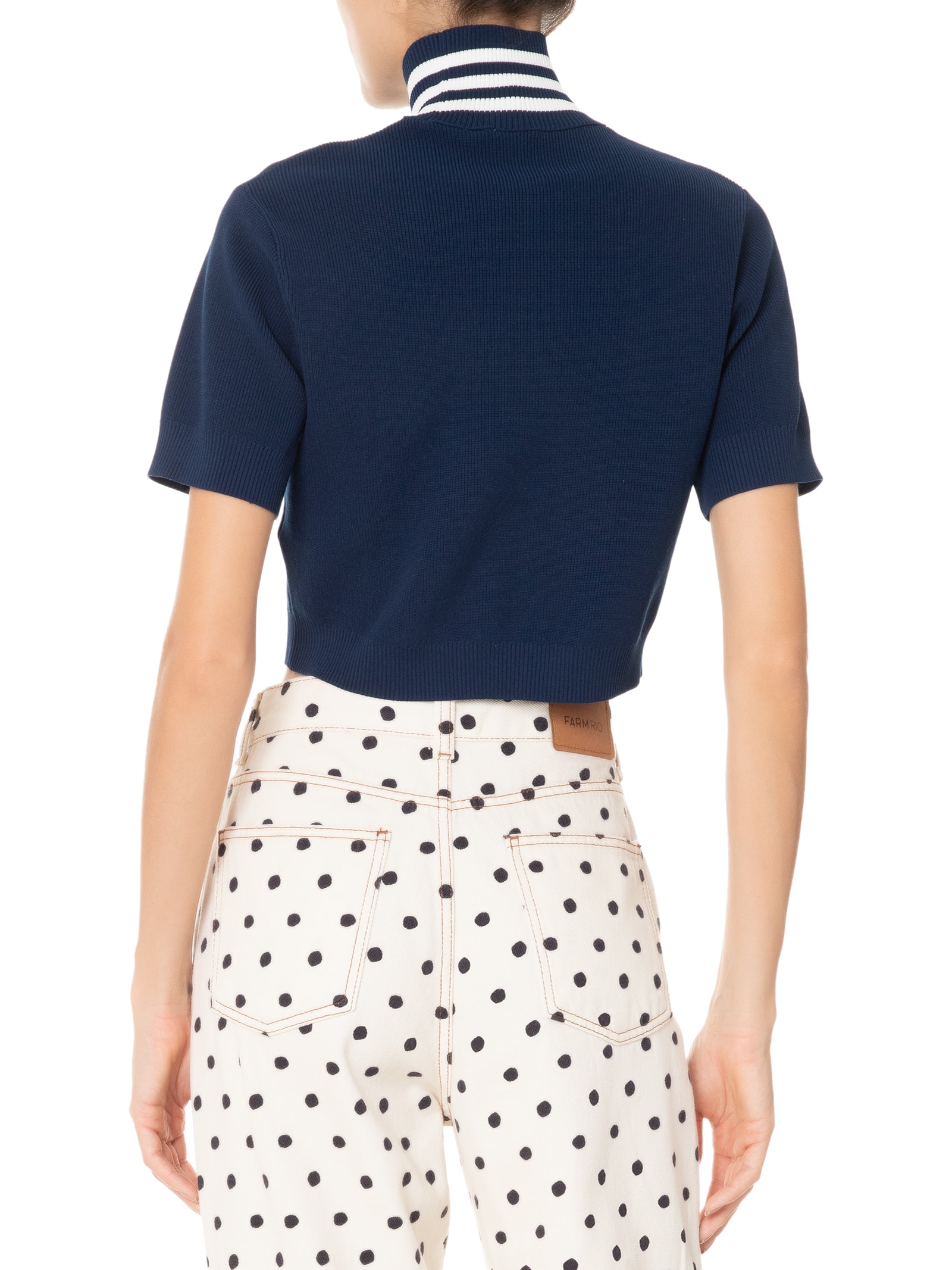 Adidas Originals - Top Feminino Crop Turtleneck - Azul