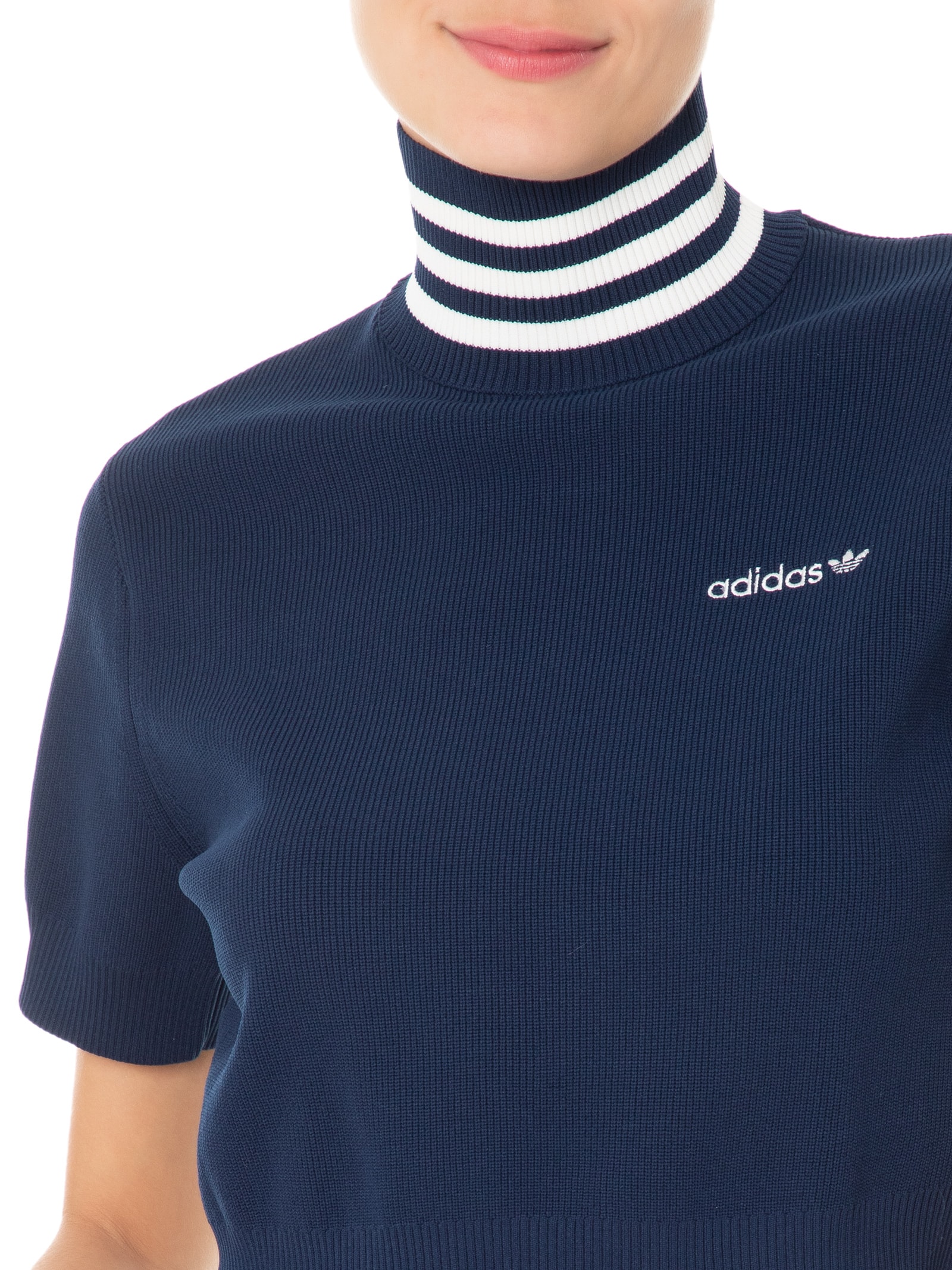 Adidas Originals - Top Feminino Crop Turtleneck - Azul