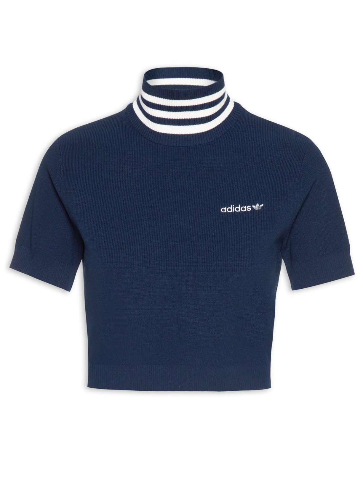 Top Feminino Crop Turtleneck - Azul