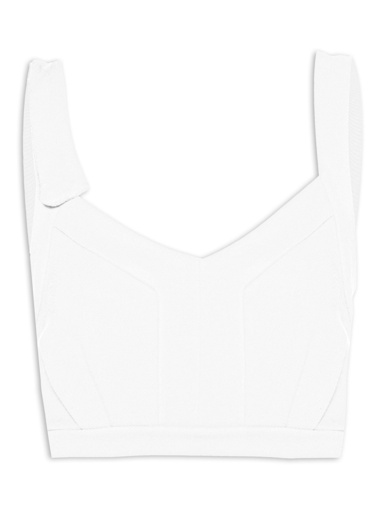 Top Feminino Cropped Malha Alça - Off White