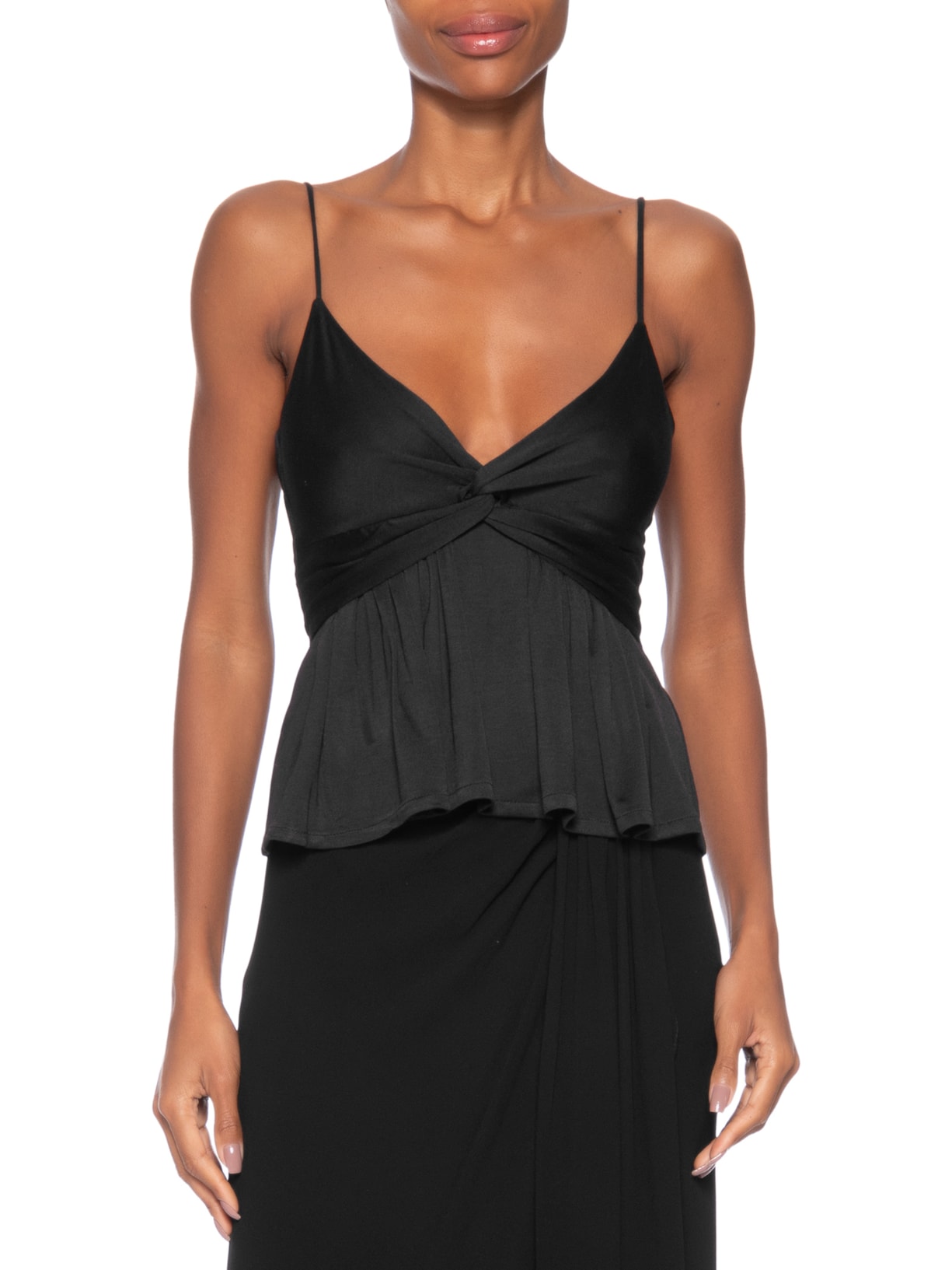 Top Feminino Cropped Peplum Preto Animale