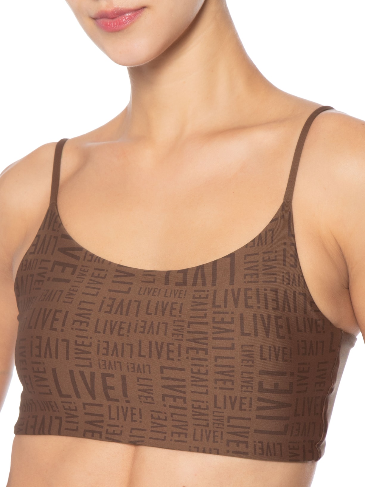 Top Feminino Curve Marrom Live!