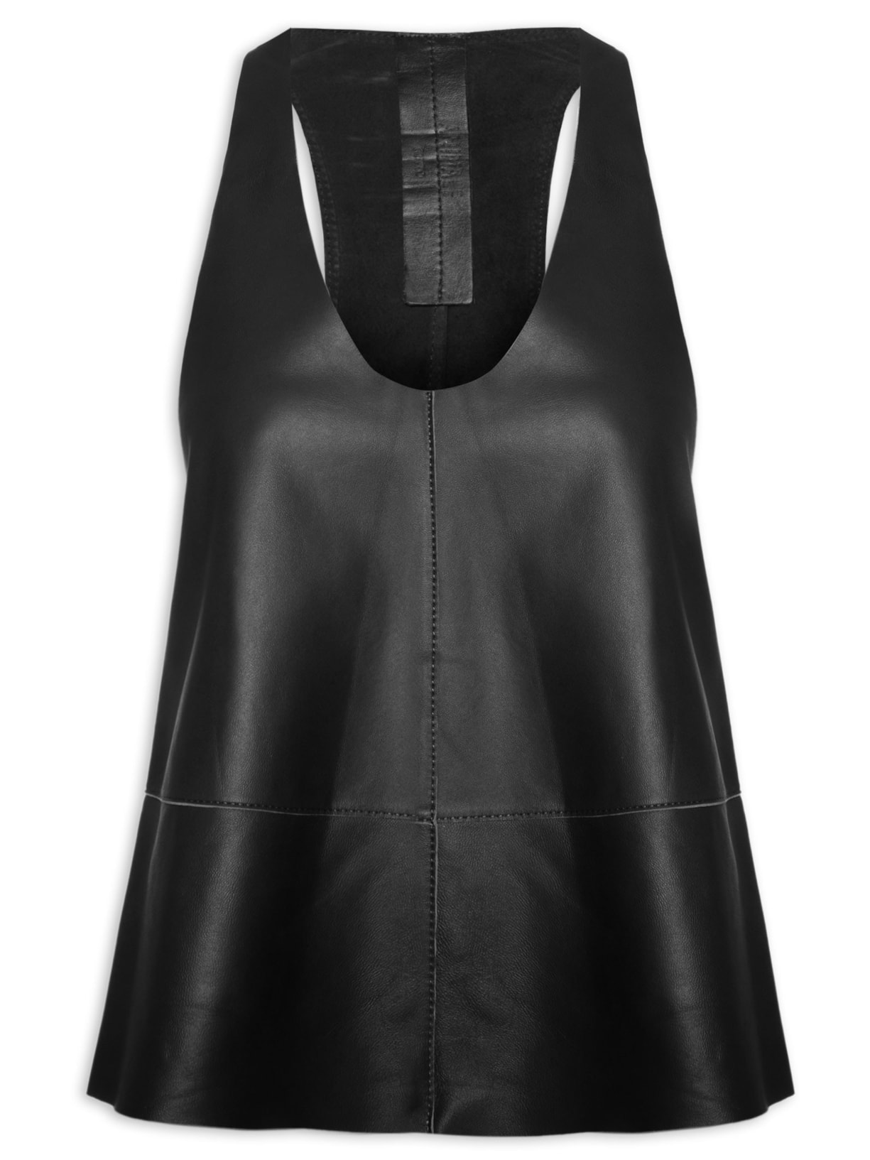 Top Feminino de Couro Nadador Color - Preto