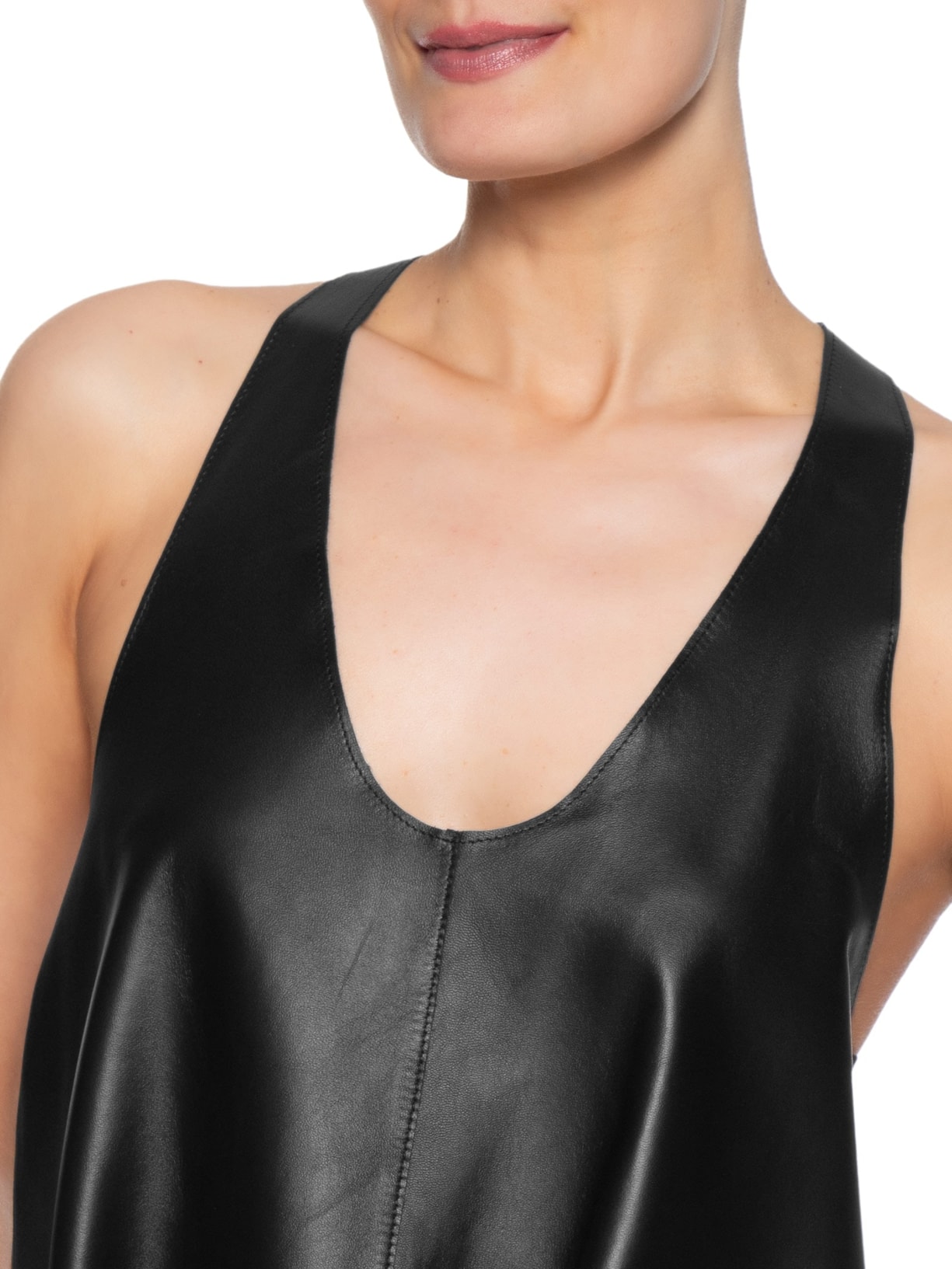 Top Feminino de Couro Nadador Color Preto Animale