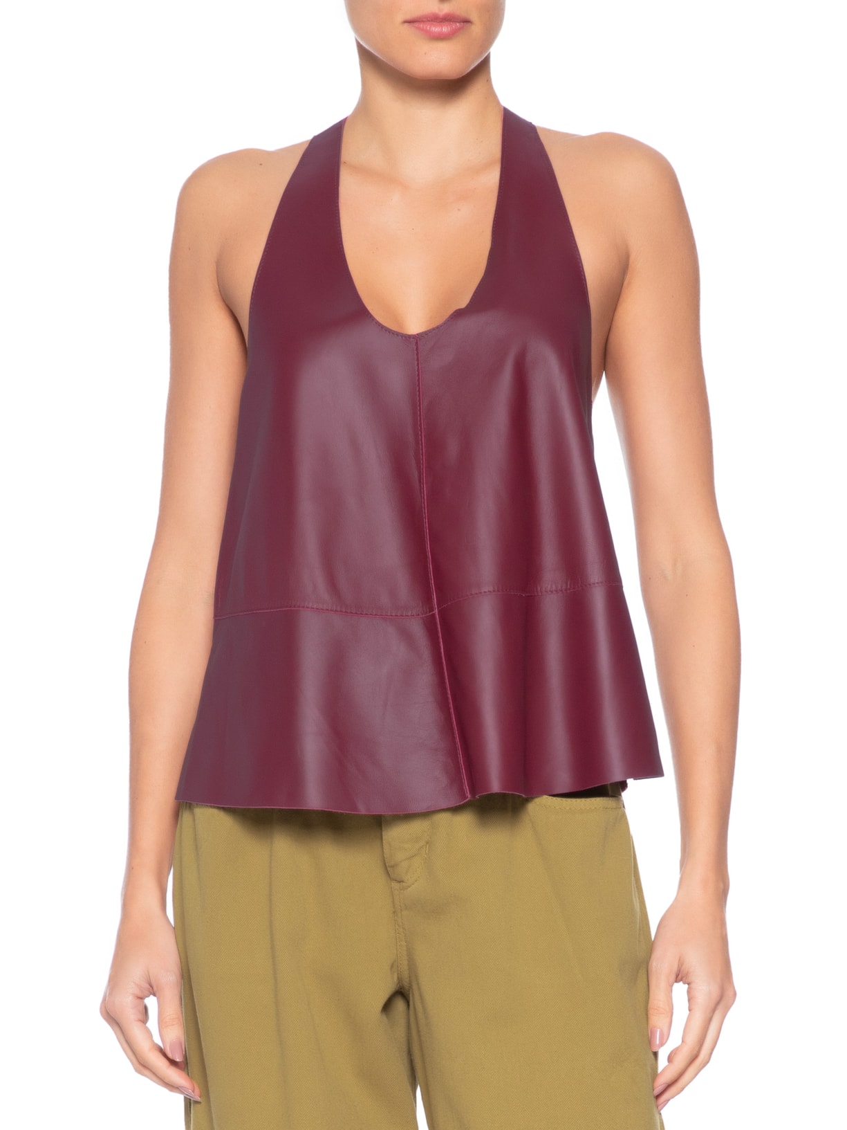 Top Feminino de Couro Nadador Color Roxo Animale