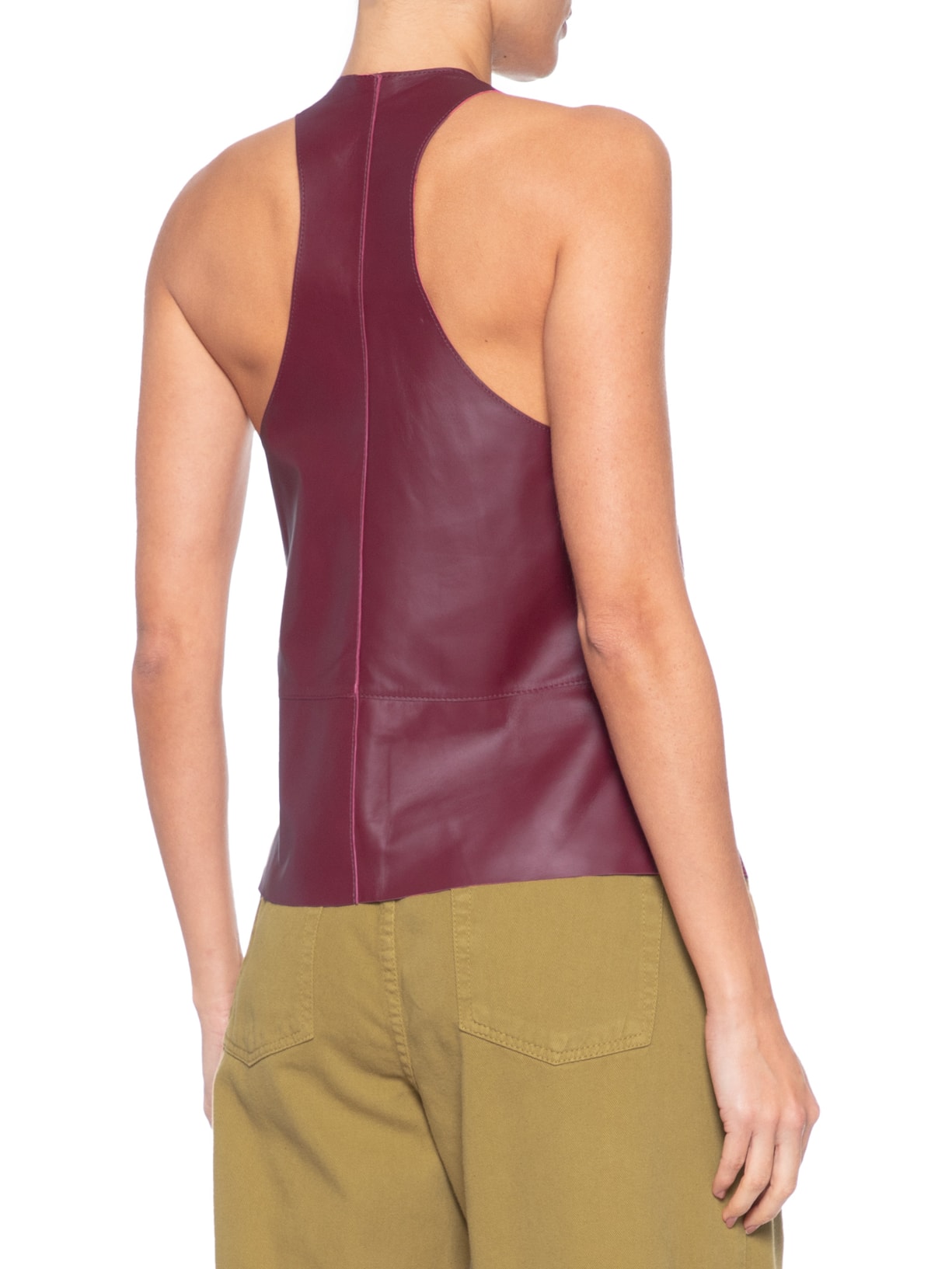 Top Feminino de Couro Nadador Color Roxo Animale