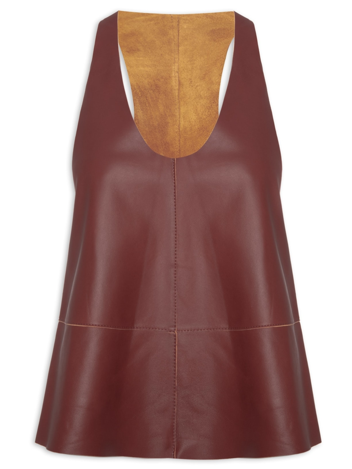 Top Feminino de Couro Nadador Color Vermelho Animale