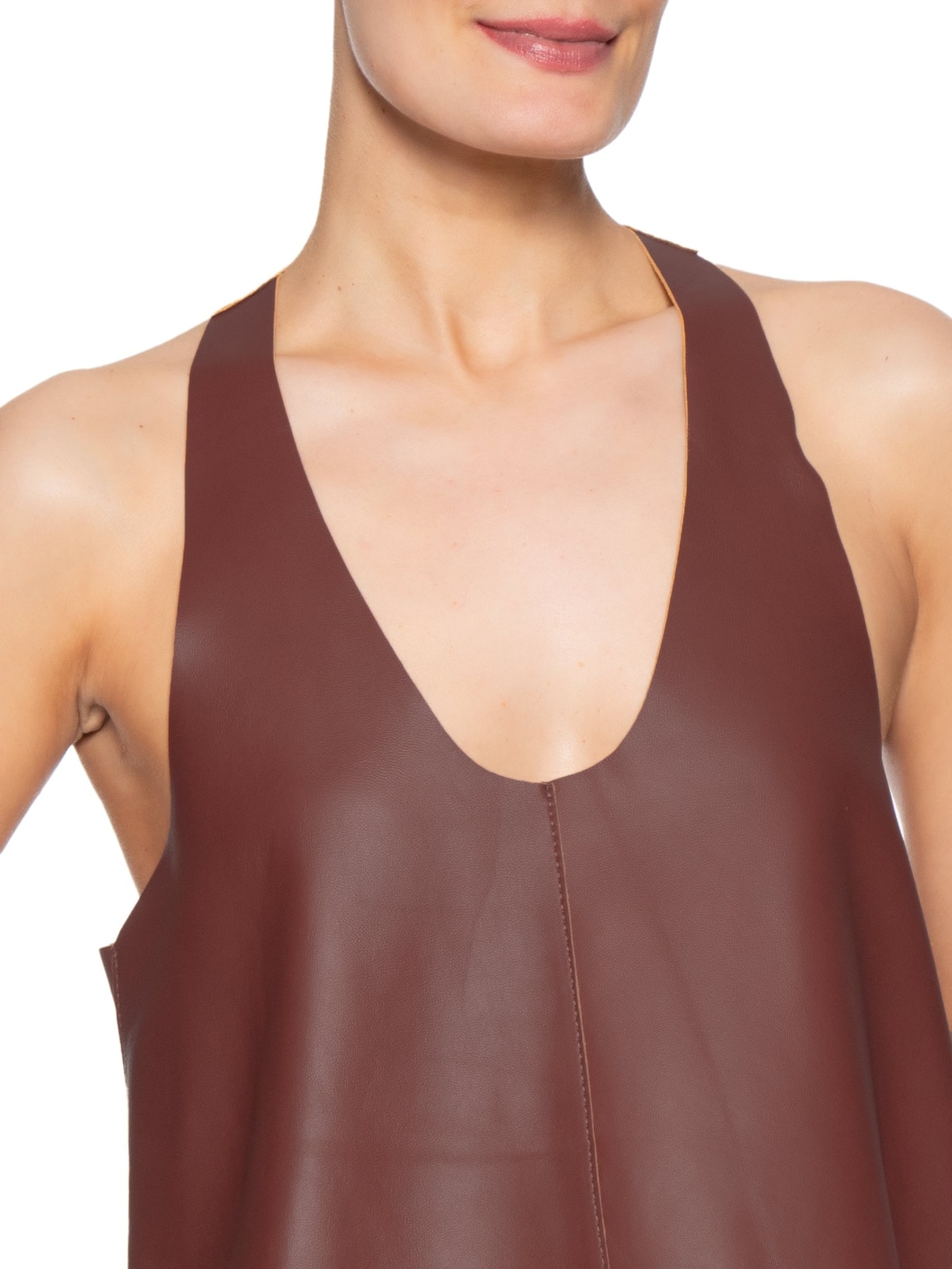 Top Feminino de Couro Nadador Color Vermelho Animale