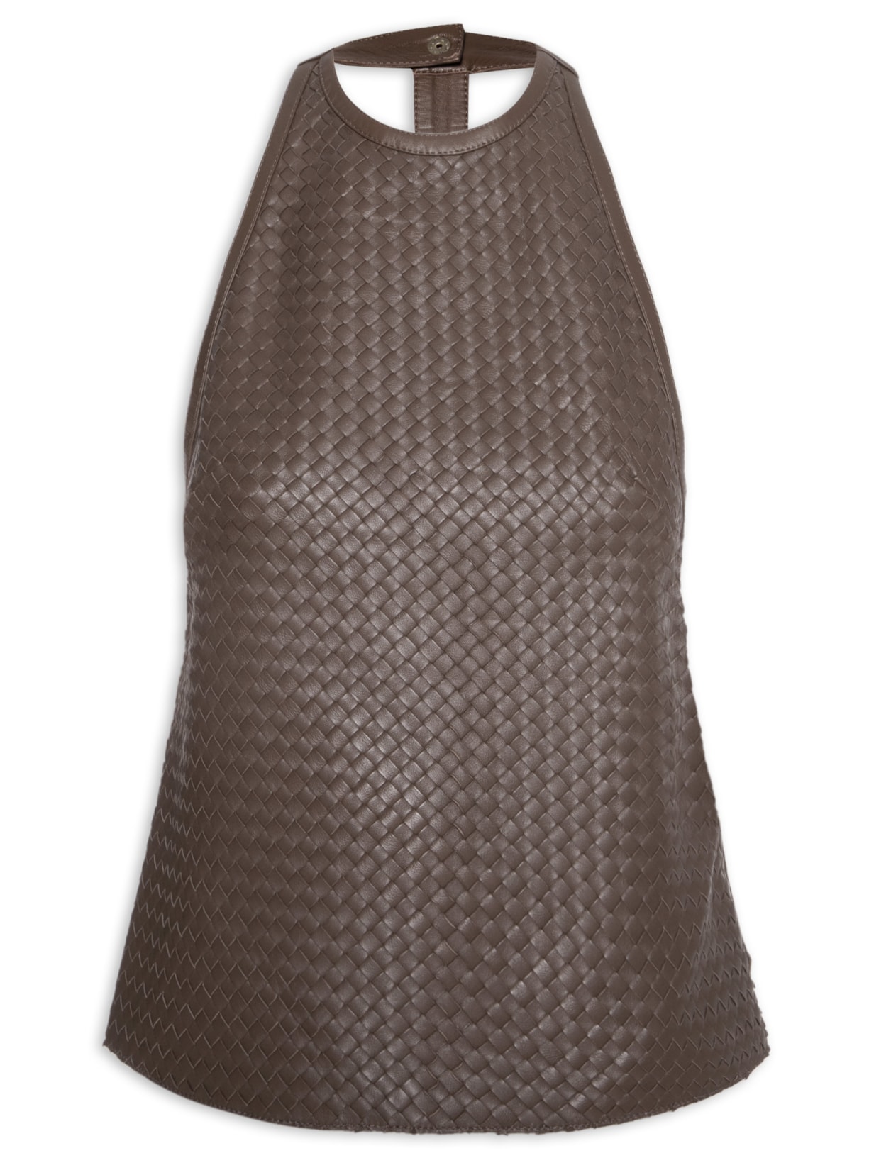 Top Feminino de Couro Tresset Marrom Animale