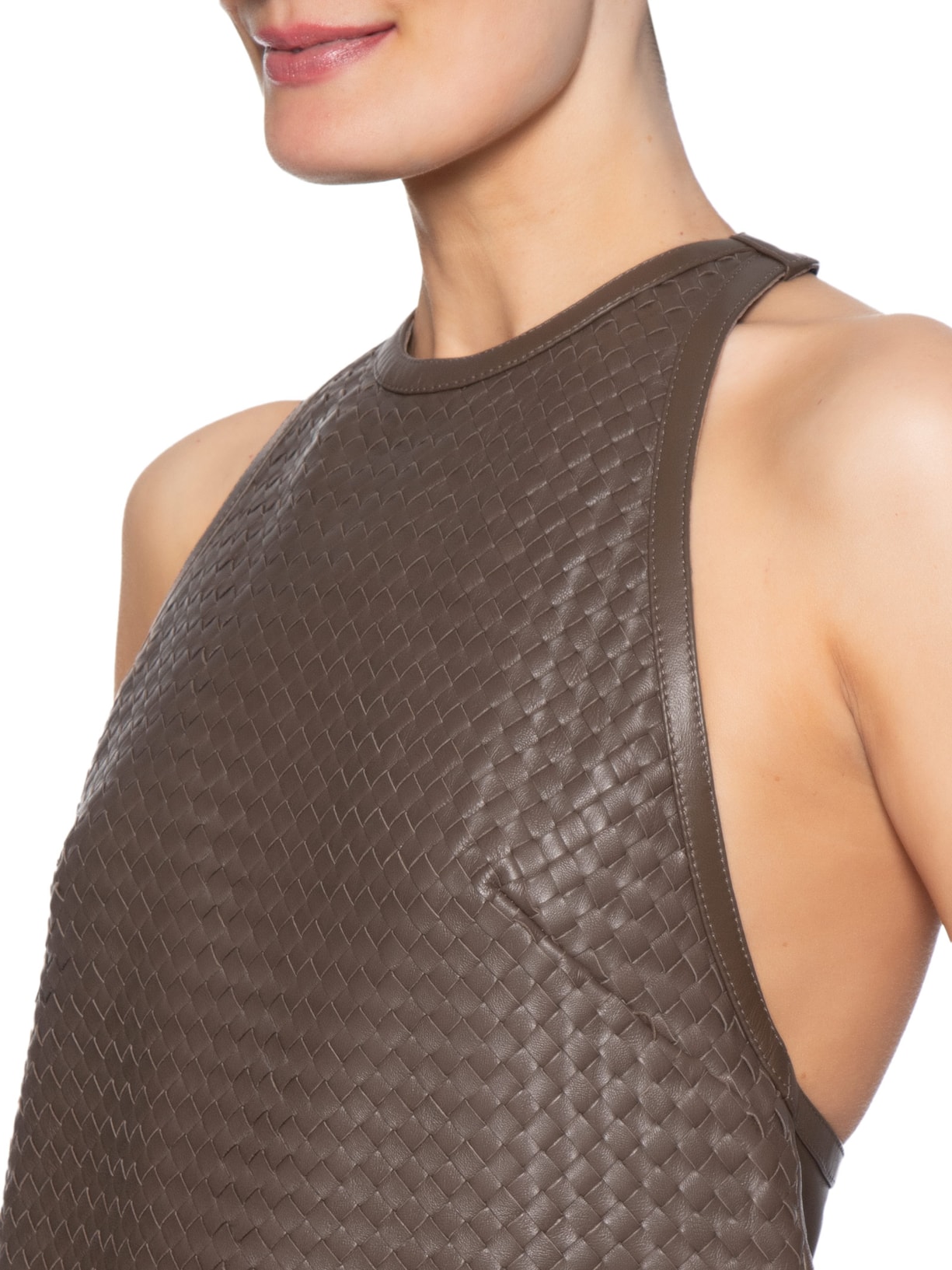 Top Feminino de Couro Tresset Marrom Animale