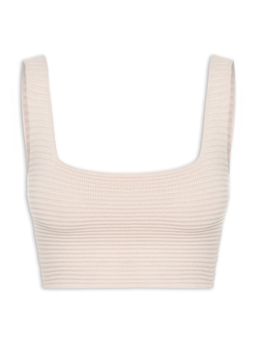 Top Feminino Em Tricot - Bege