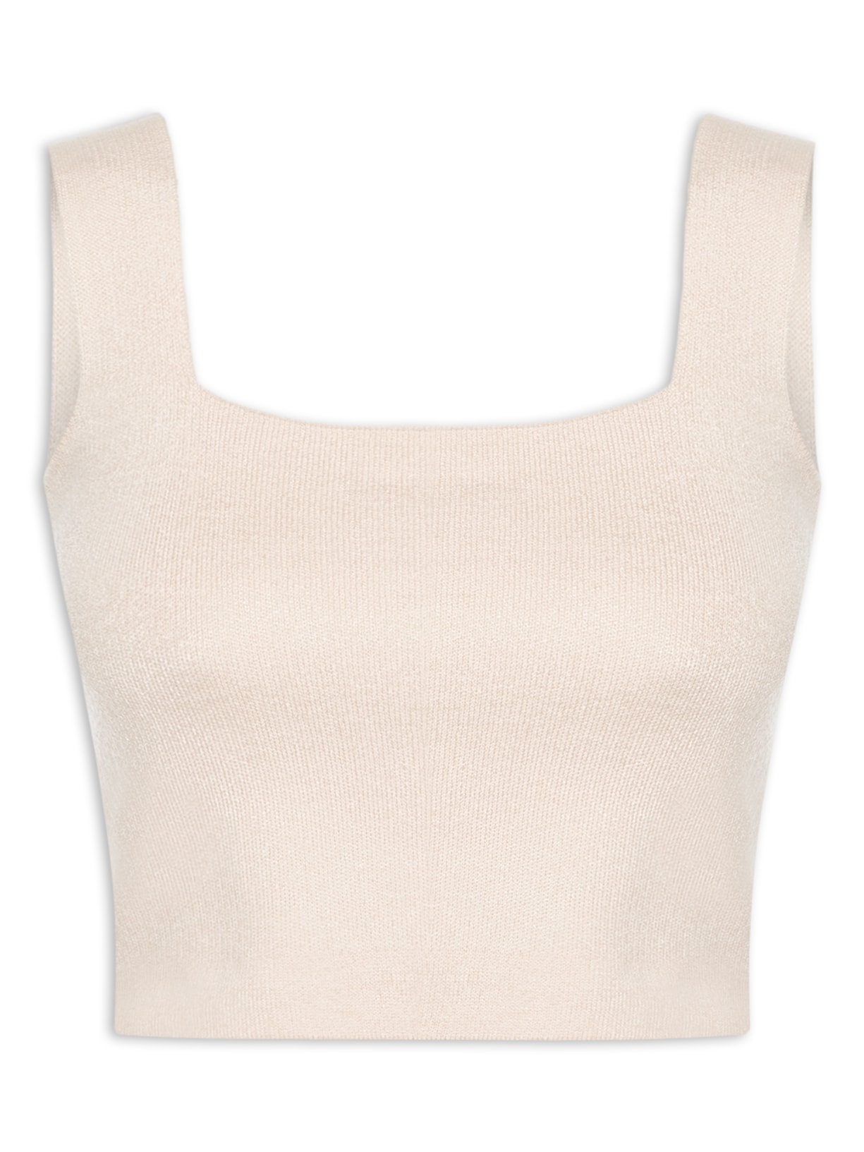 Top Feminino Em Tricot - Bege