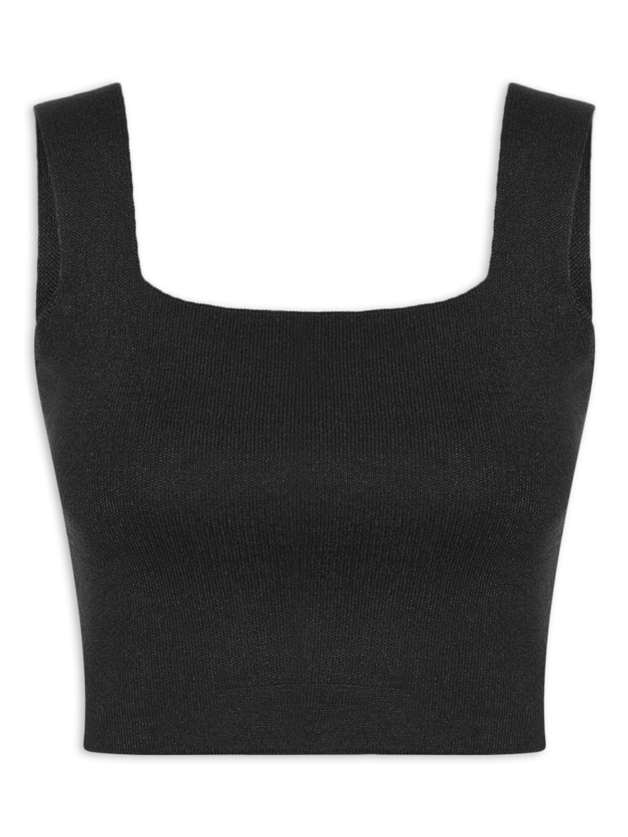 Top Feminino Em Tricot - Preto