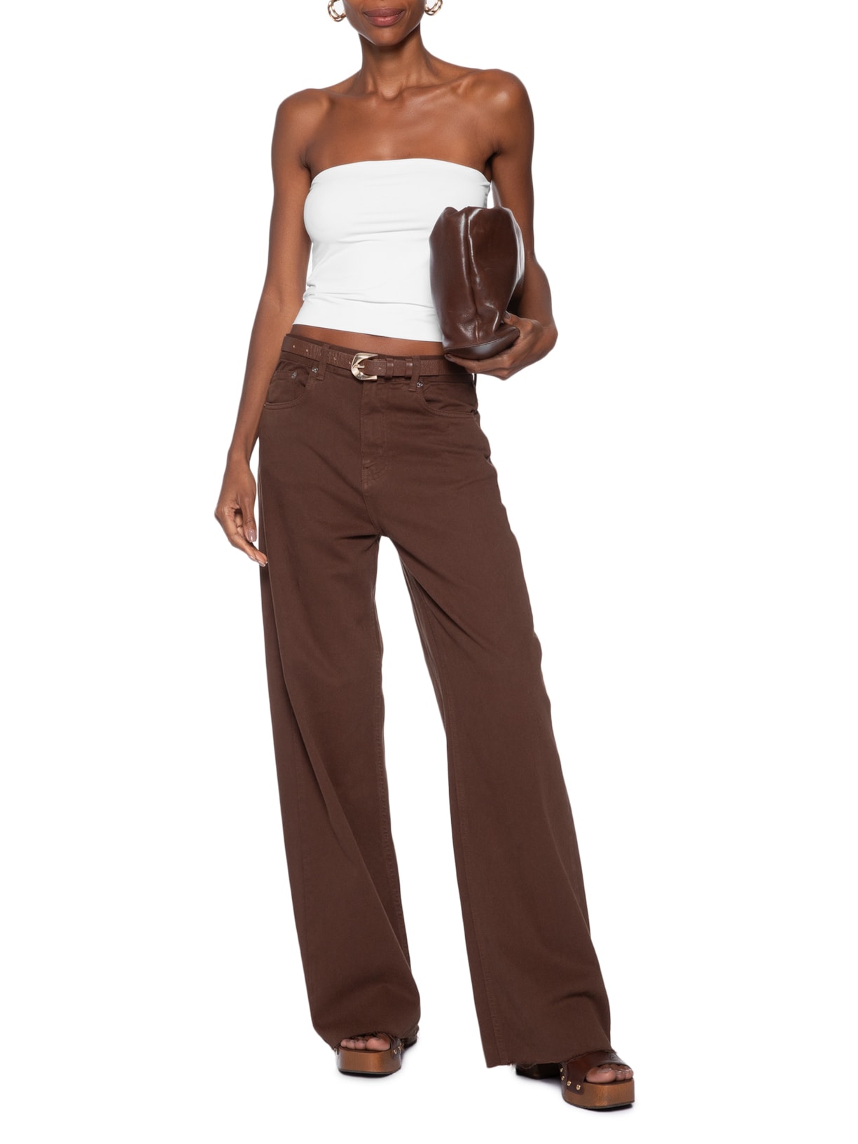 Top Feminino Faixa Branco Market 33