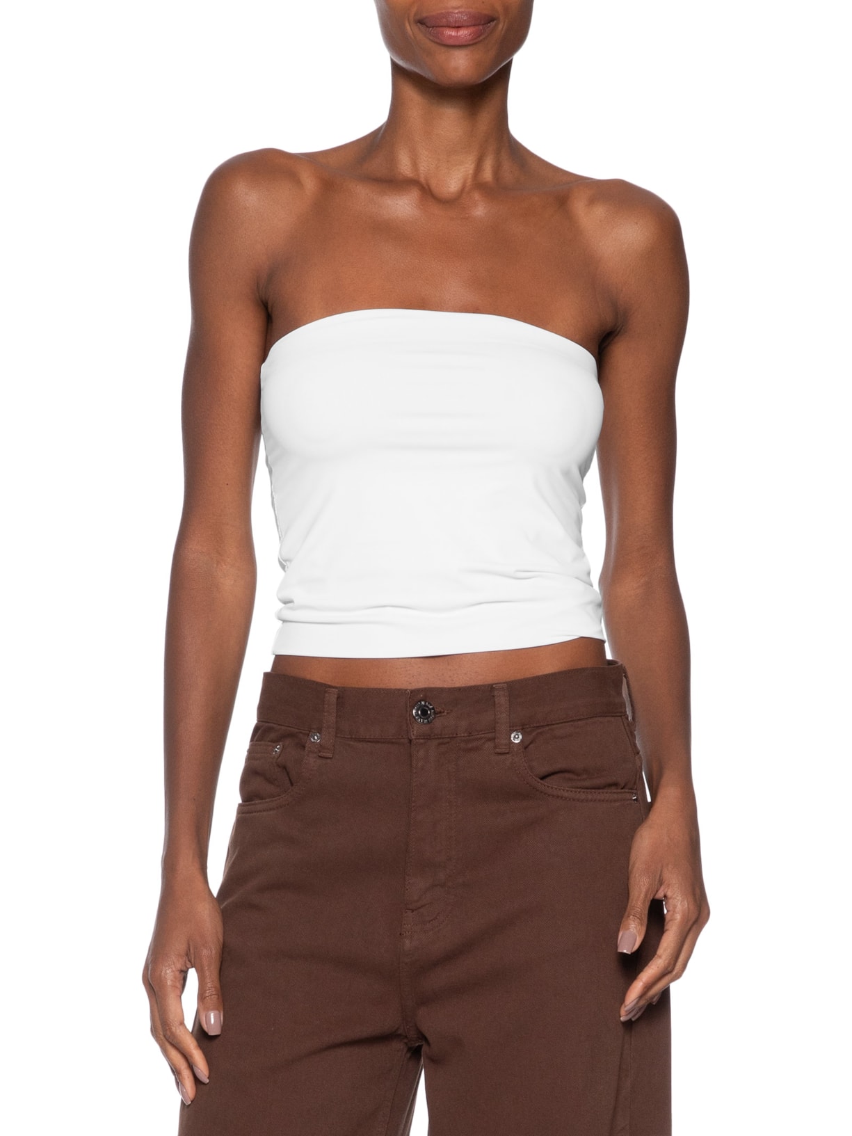 Top Feminino Faixa Branco Market 33