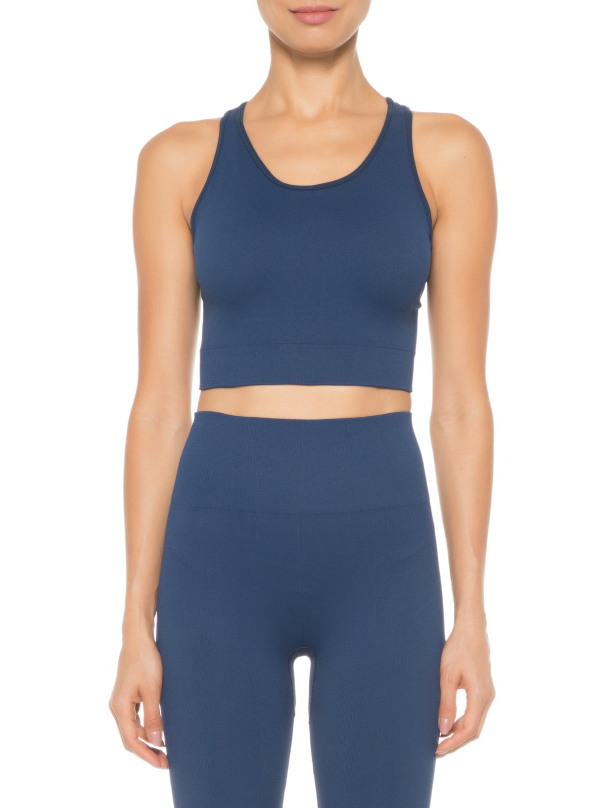 Top Feminino Família Basic Sem Costura Azul Lauf