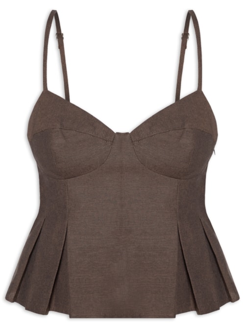 Top Feminino Fio Tinto - Marrom