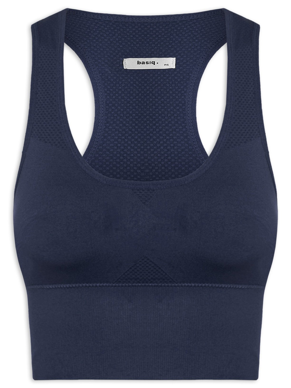 Top Feminino Fitness Com Bojo Removível Azul Basiq