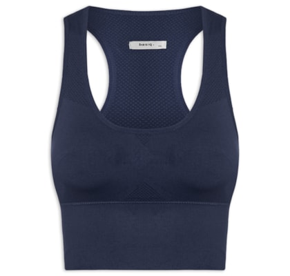 Top Feminino Fitness Com Bojo Removível - Azul