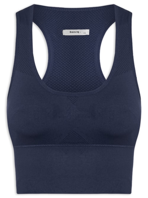 Top Feminino Fitness Com Bojo Removível - Azul