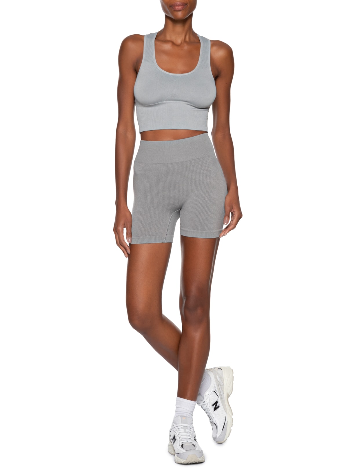 Top Feminino Fitness Com Bojo Removível Cinza Basiq