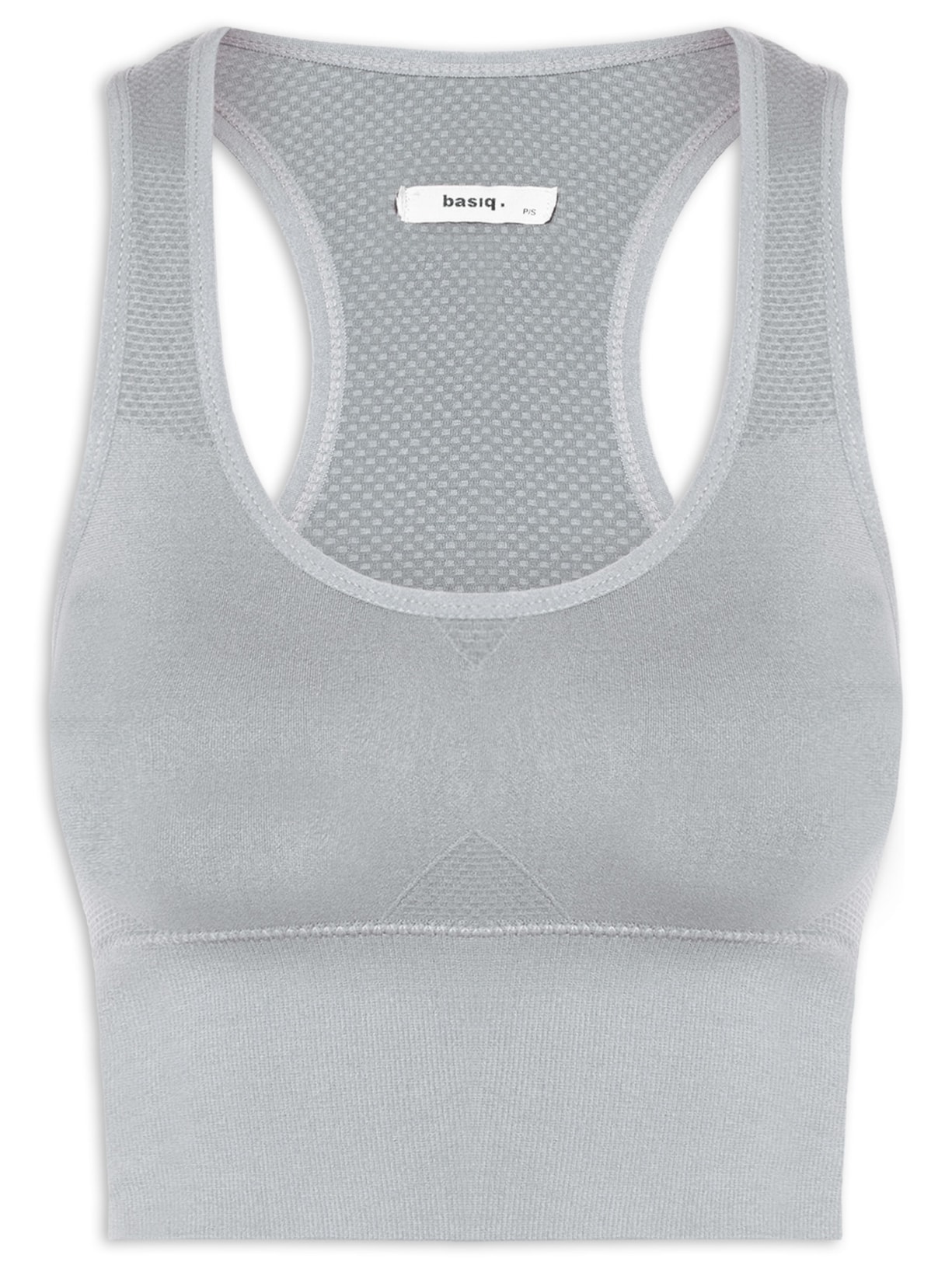 Top Feminino Fitness Com Bojo Removível - Cinza