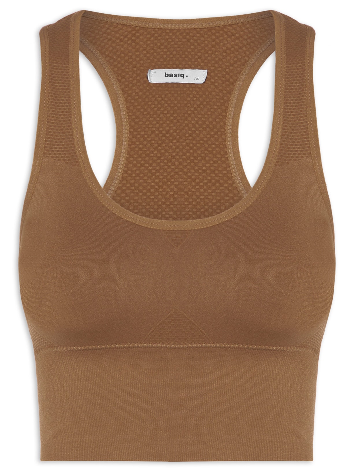 Top Feminino Fitness Com Bojo Removível Marrom Basiq